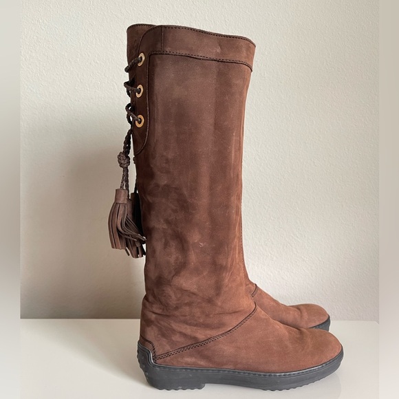 TOD’s BROWN RIDER BOOTS 7.5 - Picture 4 of 8